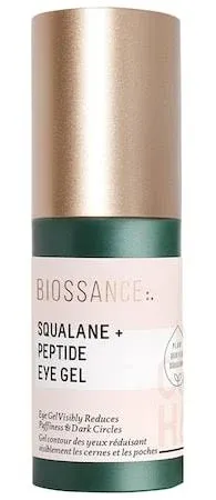 Biossance Squalane + Peptide Eye Gel - Ultra-Hydrating Eye Gel for Puffiness + Dark Circles - No Parabens + Fragrance-Free - Vegan + Fragrance-Free (15ml)