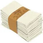 Poly Cotton Enrich Twill Cloth Napkins (Set of 12) Ruvanti Color: Ivory