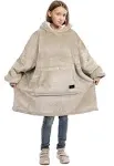 Catalonia Blanket Hoodie for Kids, Oversized Wearable Sherpa Sweatshirt Pullover for Teens Youth, Gift Idea