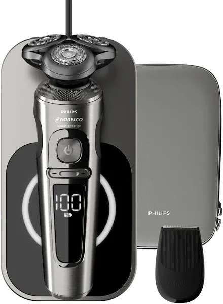 Philips Shaver Series 9000 Prestige, Rechargeable Wet or Dry Electric Shaver with Trimmer Attachment and Premium Case…