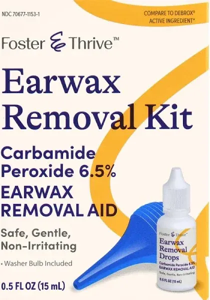 Foster & Thrive Earwax Removal Kit Carbamide Peroxide 6.5%