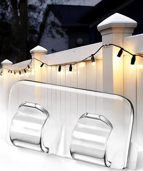 26Pcs Heavy Duty Waterproof Adhesive Strips Hooks for Outdoor String Lights