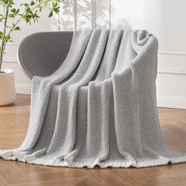  Super Soft Throw Blanket for Couch Cozy Fluffy Warm Blankets 50&#034;x60&#034; Cream