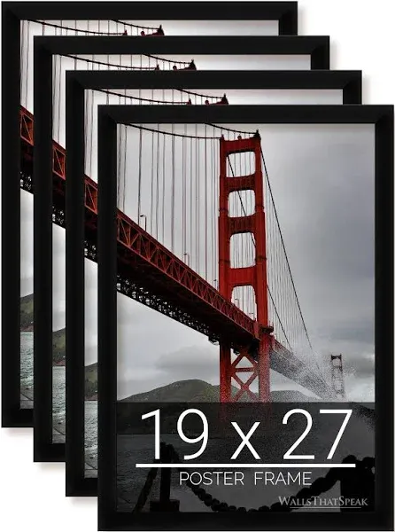 8x10 Black Picture Frame for Puzzles Posters Photos or Artwork, Set of 4