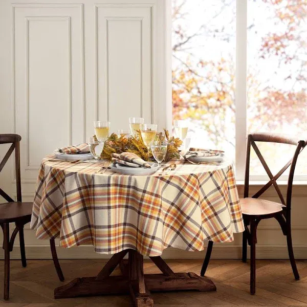 Elrene Home Fashions Russet Harvest Woven Plaid Tablecloth