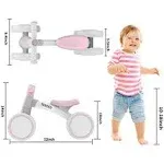 Sereed Baby Balance Bike for 1 Year Old Boys Girls 12-24 Month Toddler Bike, 4 Wheels First Birthday Gifts (Pink)