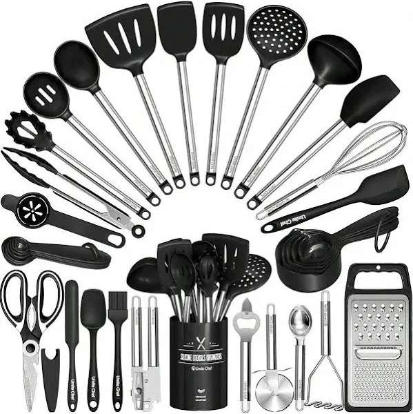 Kitchen Utensils Set-34 Pcs Silicone Cooking Utensils Set For Nonstick Cookware-Silicone Spatulas Set