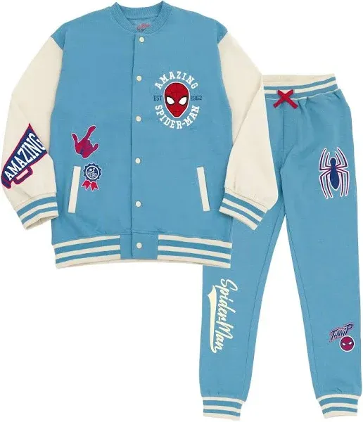 Marvel Spider-Man Fleece Bomber Jacket and Jogger Pants