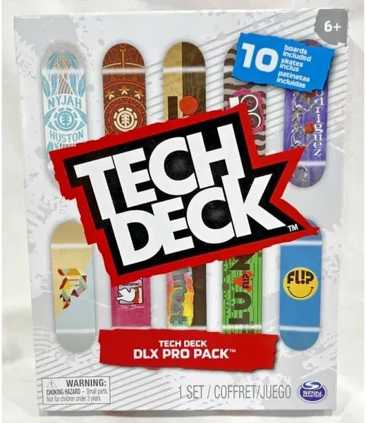 Tech Deck DLX Pro 10-Pack of Collectible Fingerboards Skateboards