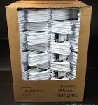 lot 100 mainstays plastic tubular slotted white adult clothing clothes hangers