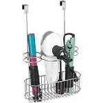 mDesign Steel Over Cabinet Door Hair Care/Styling Tool Storage Basket