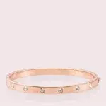 Kate Spade New York Set in Stone Hinged Bangle - Clear Rose Gold