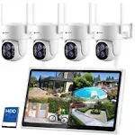 Kittyhok Wireless Security Camera System Outdoor with Monitor | 4pcs 2K Dual ...