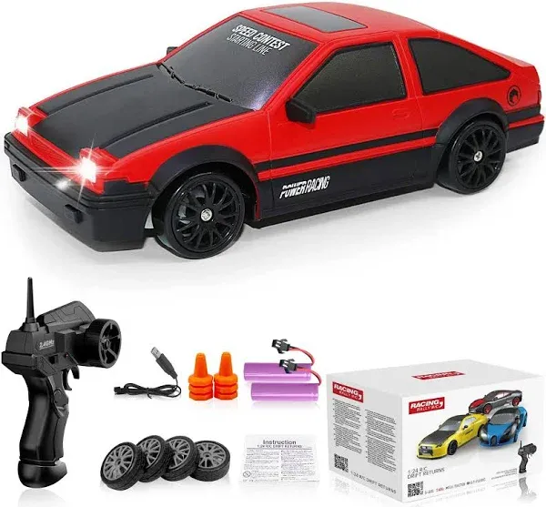 RC Car 2.4G 15km/h 1:24 Four-Wheel High Speed Drive Drift Cars