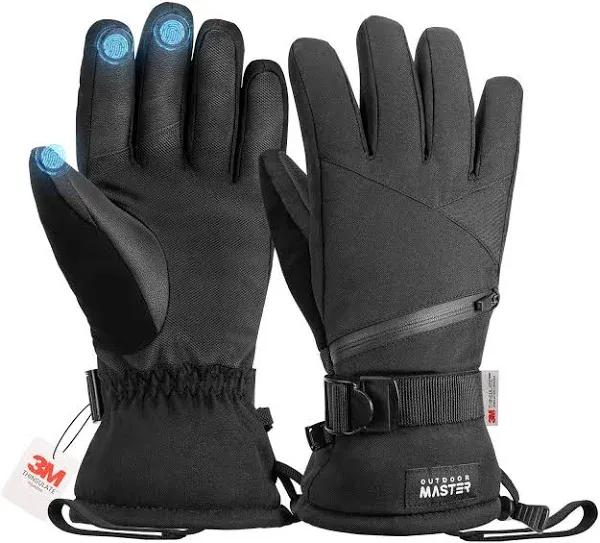 OutdoorMaster 3M Thinsulate Waterproof Windproof Ski Gloves