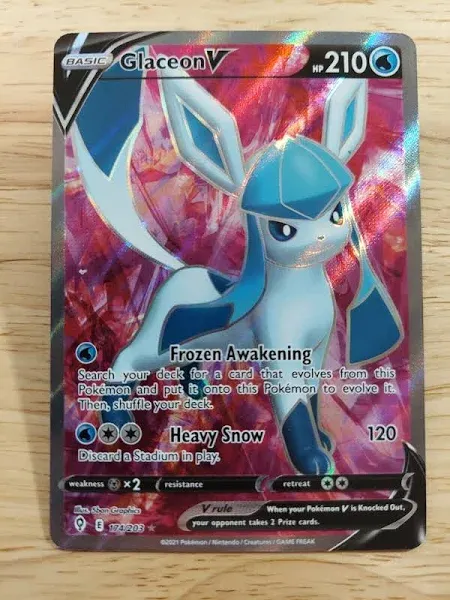 Pokémon TCG Glaceon V Evolving Skies 174/203 Holo Ultra Rare