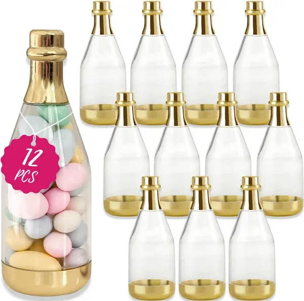 Kate Aspen Gold Metallic Champagne Bottle Favor Container Set of 12