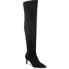 Qulie Pointed Toe Over The Knee Boot In Black