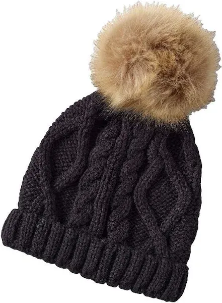 Lands' End Girls Faux Fur Pom Hat