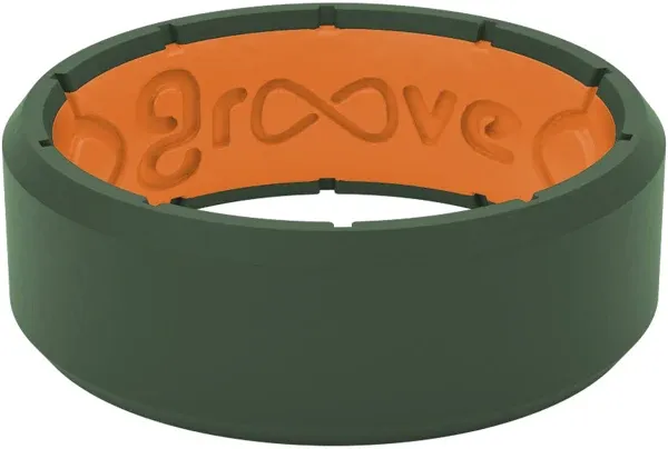 Groove Life Edge Silicone Ring - Breathable Rubber Wedding Rings for Men, Lifetime Coverage, Unique Design, Comfort Fit Ring