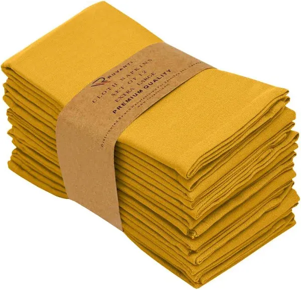 Poly Cotton Enrich Twill Cloth Napkins (Set of 12) Ruvanti Color: Mustard