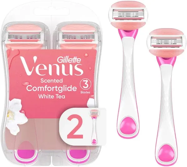 Gillette Venus Comfortglide White Tea Disposable Razors, Female (0.13 oz, 2 ct)