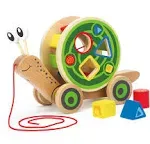 Hape Award Winning Walk-A-Long Snail Toddler Wooden Pull Toy