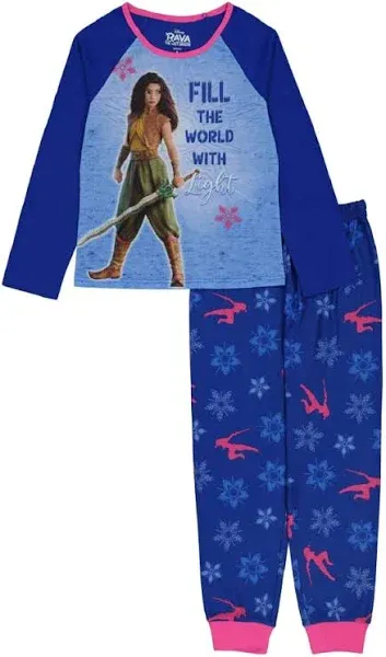 Disney Girls' 2-Piece Loose-fit Set, Princess Pajamas, Soft & Cute for Kids