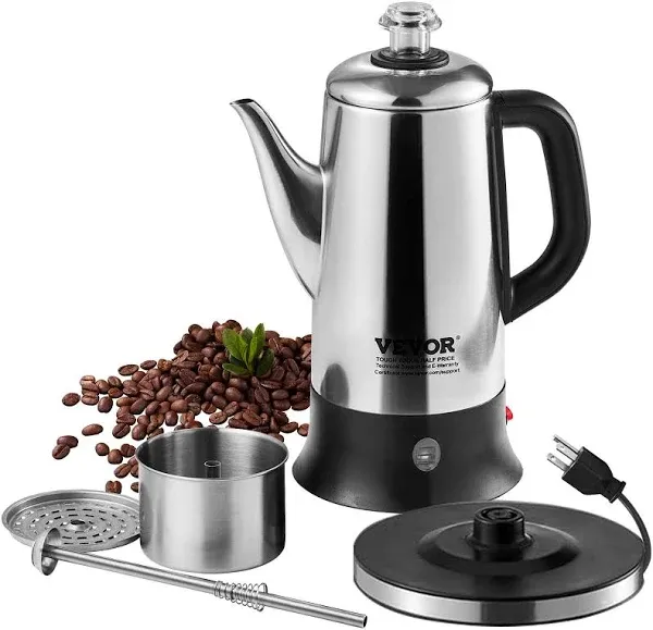 VEVOR 12-Cup Electric Percolator Coffee Pot