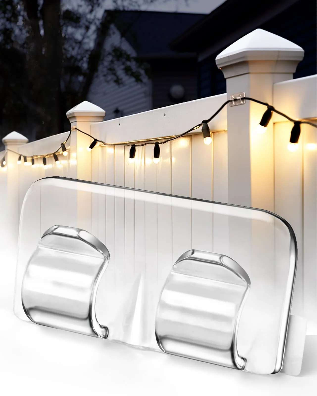 26Pcs Heavy Duty Waterproof Adhesive Strips Hooks for Outdoor String Lights