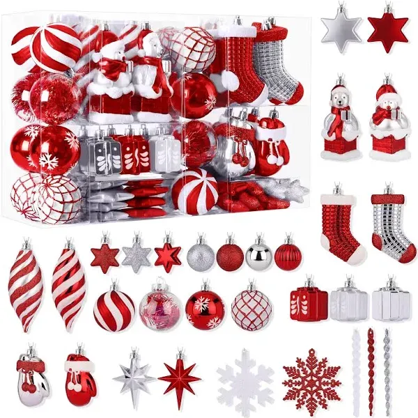 Alupssuc 112pcs Christmas Balls Ornaments Set