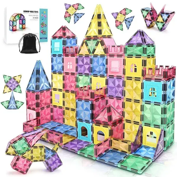 Magnetic Tiles, 36 PCS Magnetic Building Blocks for Kids Ages 3+ and STEM Mag...