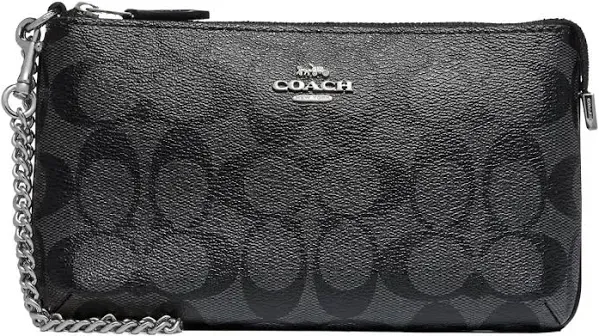 Coach Women's Signature Large Wristlet with Chain