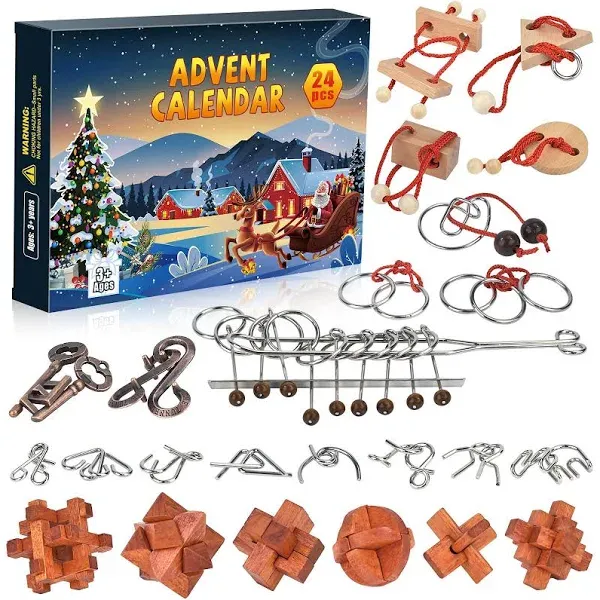 Advent Calendar 2024, Christmas Countdown Calendar Gift Box with 24 Brain Tea...