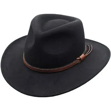 Men%e2%80%99s+<wbr/>Outback+Wool+C<wbr/>owboy+Hat+Boze<wbr/>man+Black+Crus<wbr/>hable+Western+<wbr/>by+Silv...