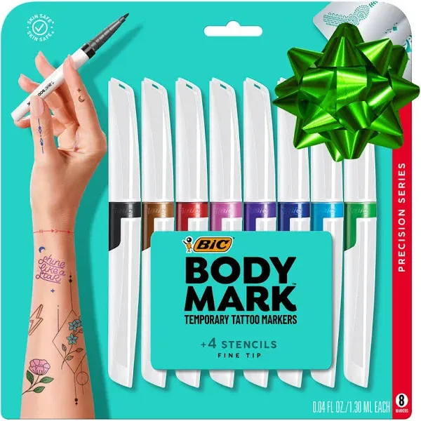 Artist&#039;s Set of 8 Temporary Tattoo Markers for Vibrant Body Art Expressions