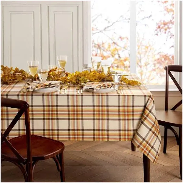 Elrene Home Fashions Harvest Woven Plaid Tablecloth