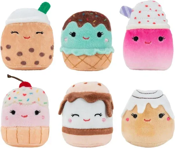 Squishville by Original Squishmallows Sweet Tooth Squad Plush - 2-Inch Bernice, Chanel, Cinnamon, Carmelita, Maya & Clara Plush - Toys for Kids