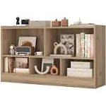 Kids 2-Shelf Bookcase 5-Cube Wood Toy Storage Cabinet Organizer Natural