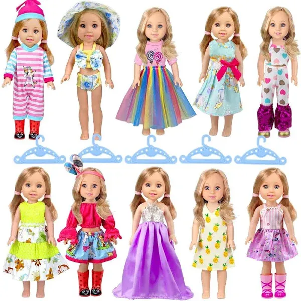 10-Sets Doll-Clothes for American-14-in<wbr/>ch-Dolls - Compatible with 14.5-inch 