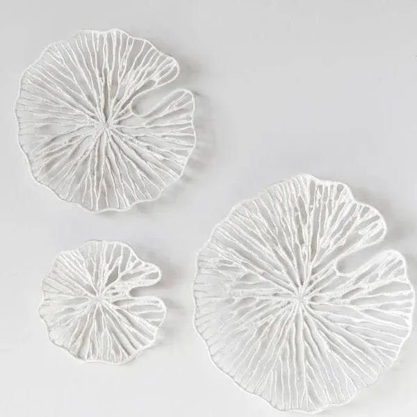 Handmade Paper + Metal Lily Coral Wall Decor Set