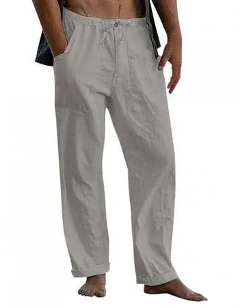 Men's Loose Linen Drawstring Pants