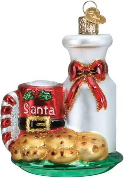 Old World Christmas Santa's Milk & Cookies Ornament