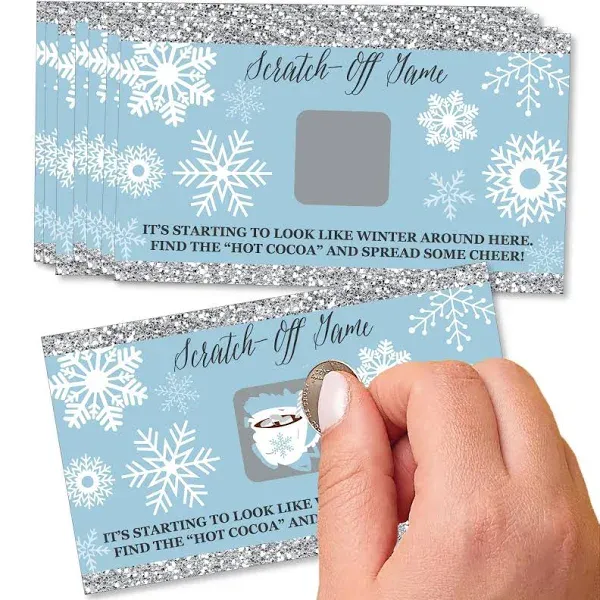 Winter Wonderland Snowflake Holiday Party Wedding Game Scratch Off Cards