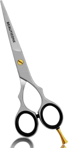 BEAUTICONE Hair Cutting Scissors | Stainless Steel Barber Scissors | Hairdressing Scissors for Salon | Smooth & Sharp Edge Blades - Hair Scissors for Men & Women (Silver Dull)