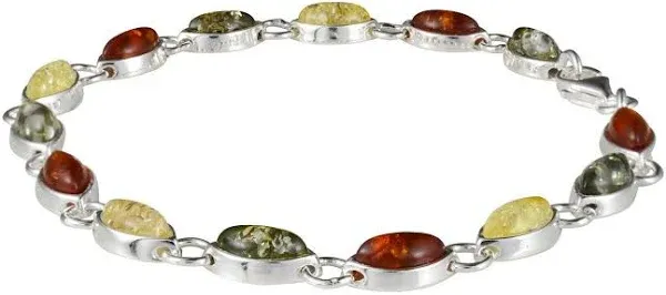 Sterling Silver Baltic Amber Bracelet