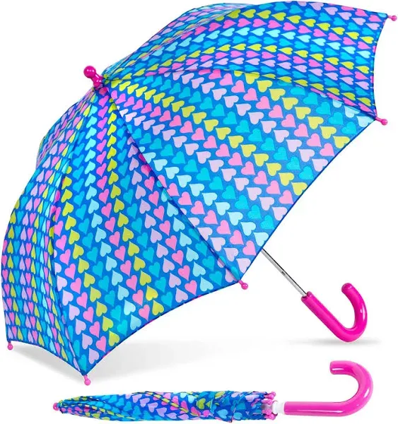 ShedRain Multicolored Heart Striped Kids Umbrella