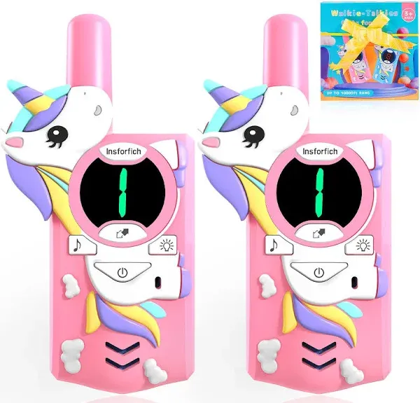 Insforfich Unicorn Kids Walkie Talkies,Toys for 3-12 Year Old Boys Girls,3 Channels 2 Way Radio Toy