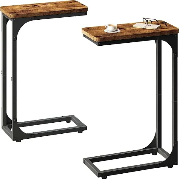 Narrow C Shaped Side Table Set of 2