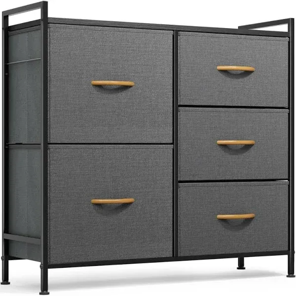 ROMOON Dresser for Bedroom, Dresser for Closet with 5 Drawers, Small Fabric D...